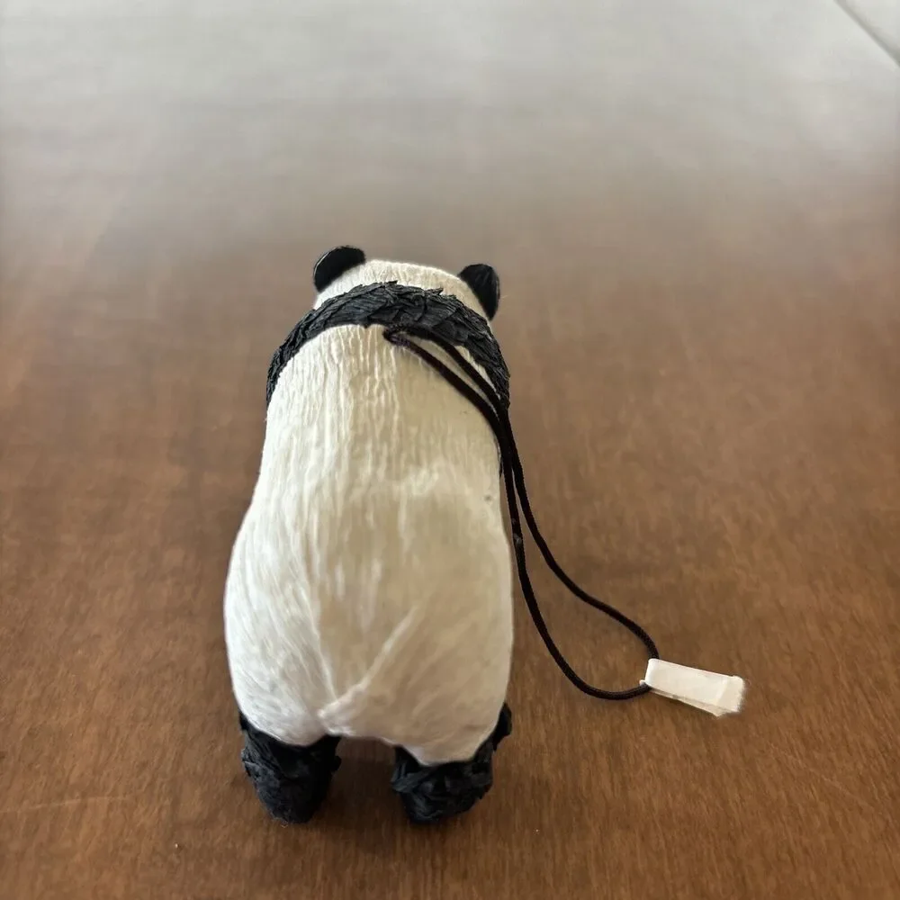 Vintage Panda Bear Pier 1 Hand Made Paper Mache Ornament with String 3-1/4